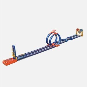 Hot Wheels Wild Drive Drag Race Track Set with Two Cars and Dual Loop